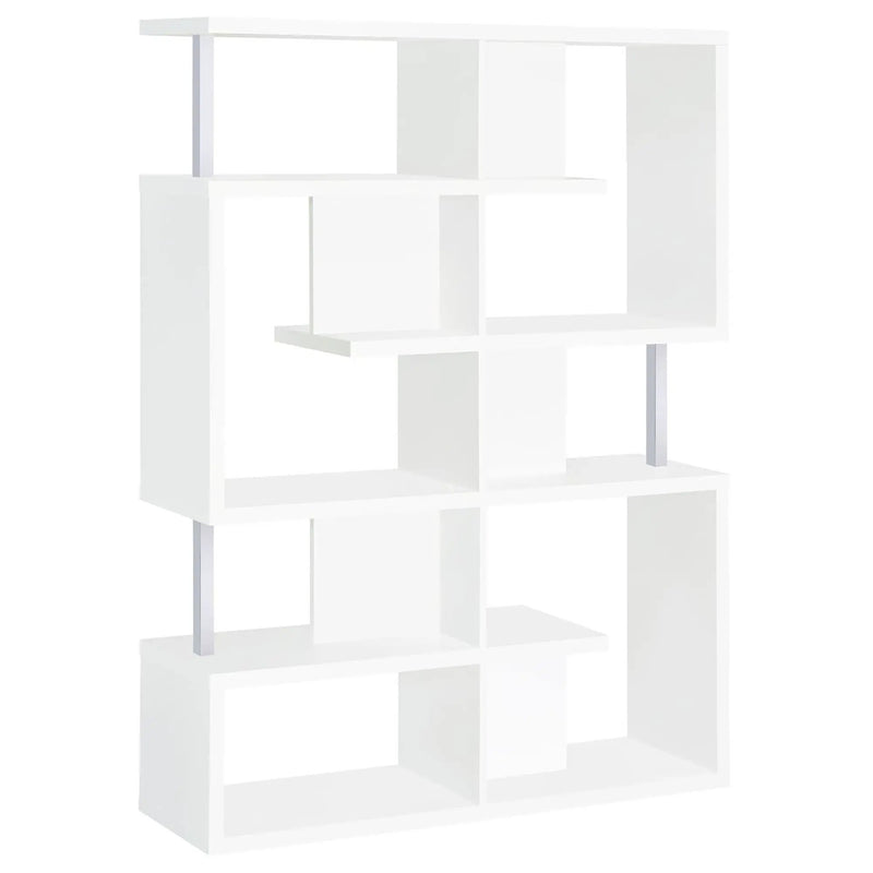 5 Tier Geometric Bookcase - White by HouseOfZazla