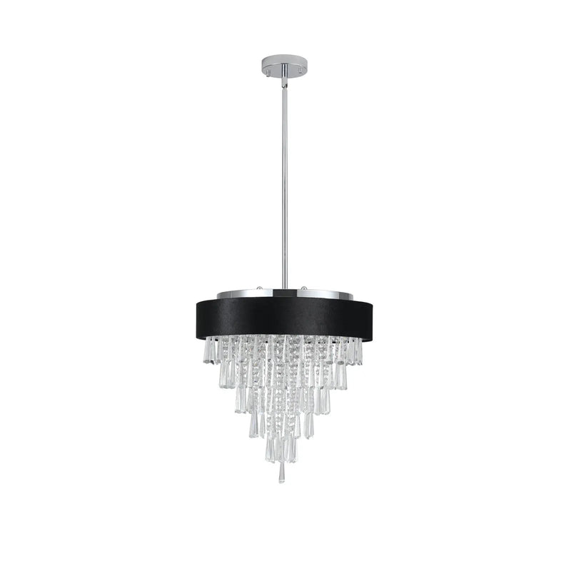 18-inch Modern Crystal Chandelier with Black Velvet Shade by HouseOfZazla