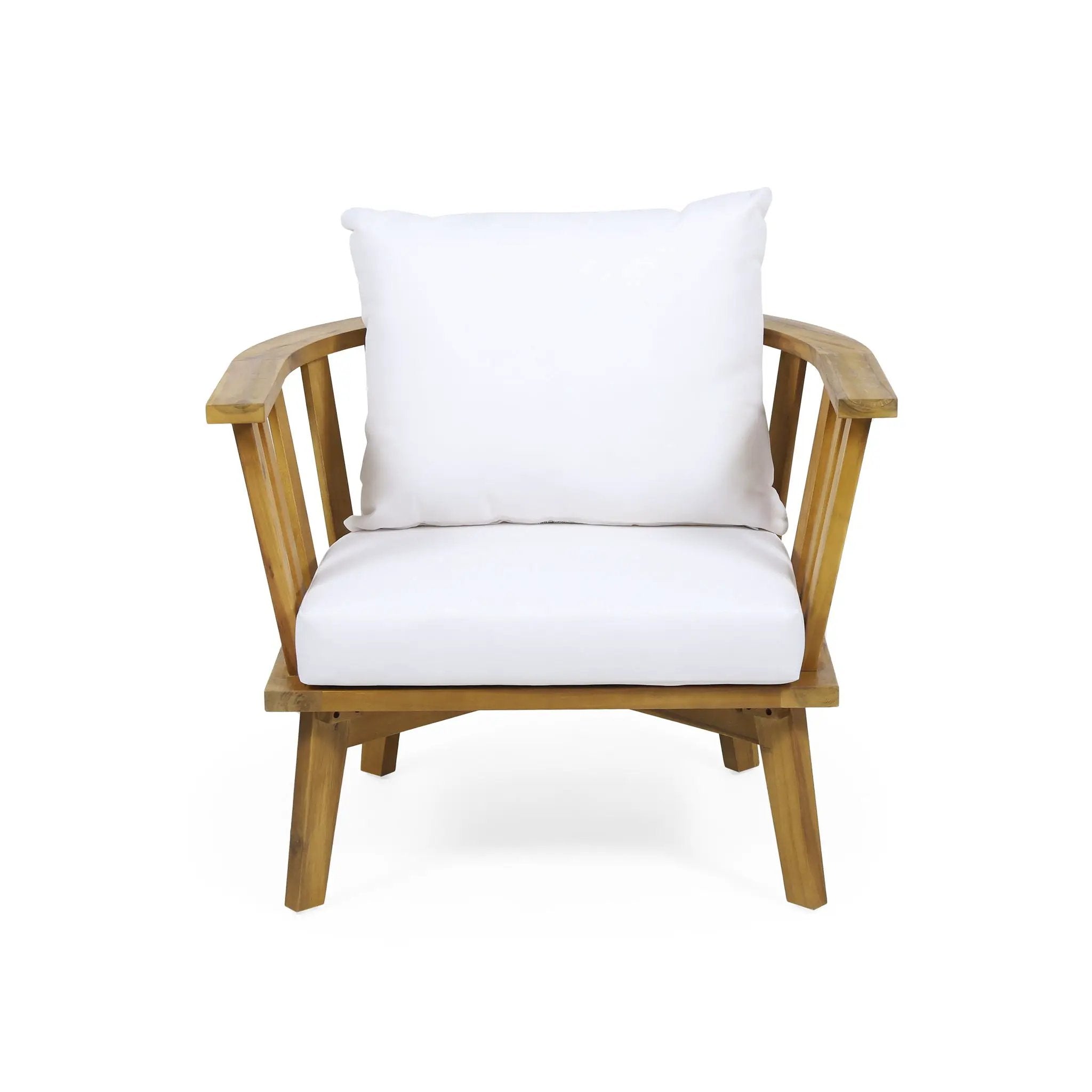 Patio Furniture Set, Outdoor Acacia Wood Patio Club Chair With Table by HouseOfZazla