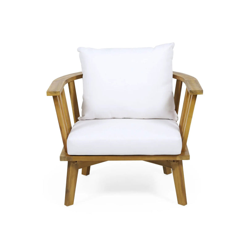 Patio Furniture Set, Outdoor Acacia Wood Patio Club Chair With Table by HouseOfZazla