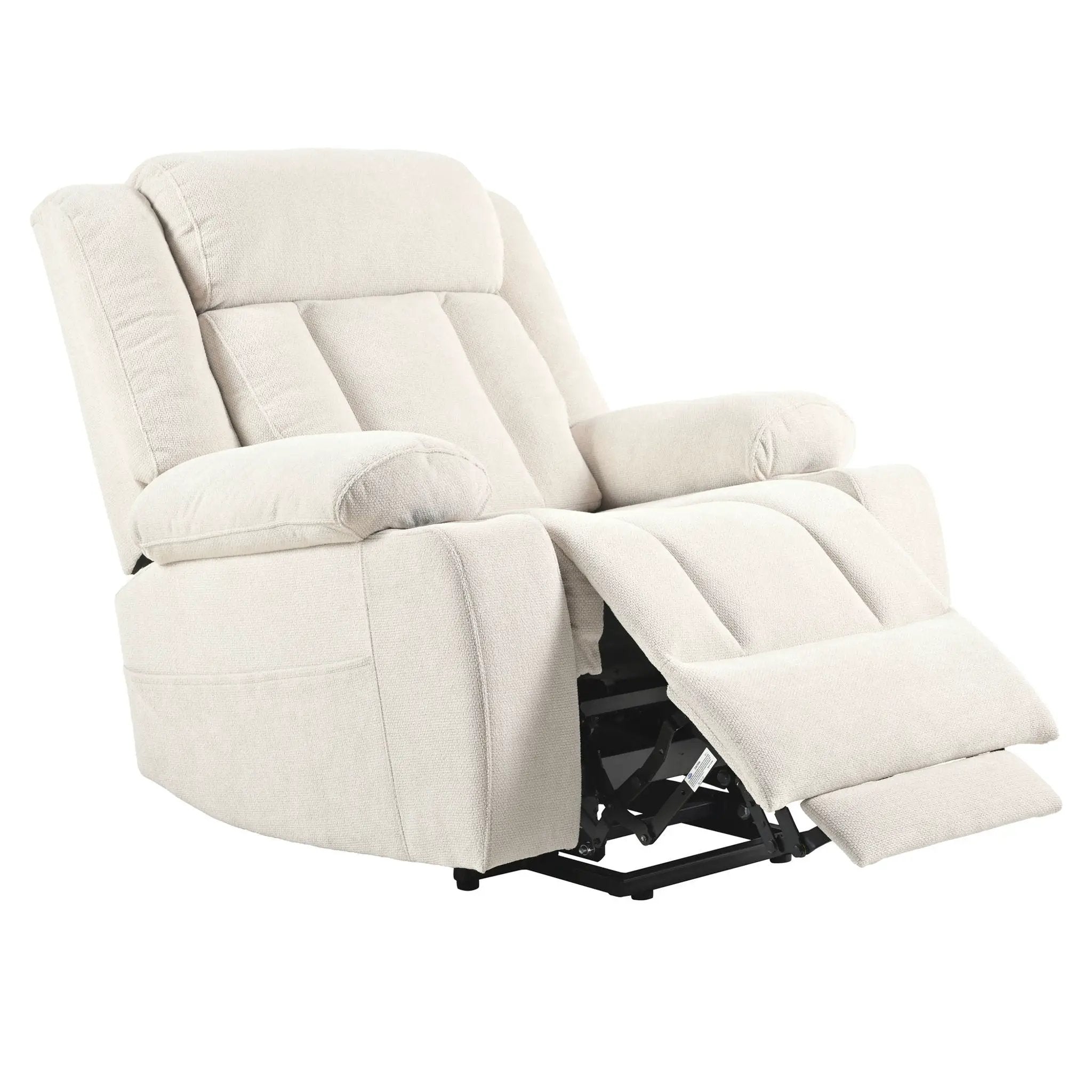 Power Lift Recliner Chair With Extended Footrest, Remote Control, Cup Holders, And Side Pockets by HouseOfZazla