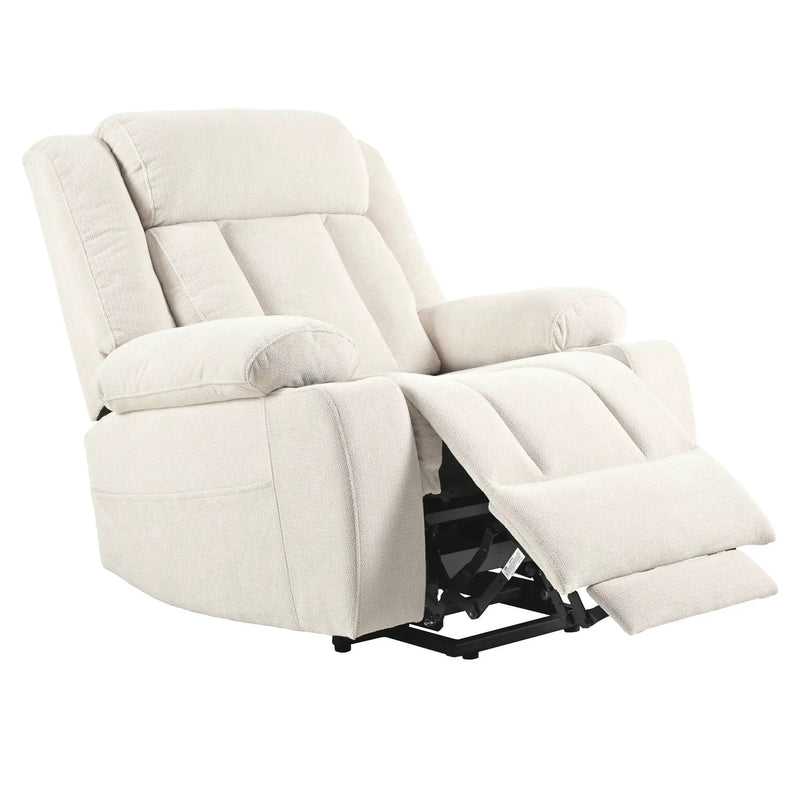 Power Lift Recliner Chair With Extended Footrest, Remote Control, Cup Holders, And Side Pockets by HouseOfZazla