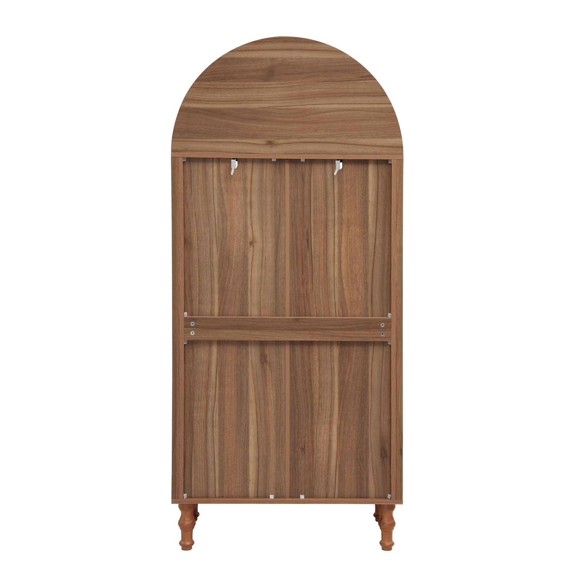 Tall Kitchen Pantry Cabinet With Hollow Carved Doors Adjustable Shelves Versatile Storage Cabinet For Kitchen - Walnut by HouseOfZazla