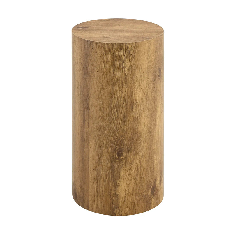 Modern Minimalist Set of Two Wood color Cylinder Coffee Tables by BLAKHOM