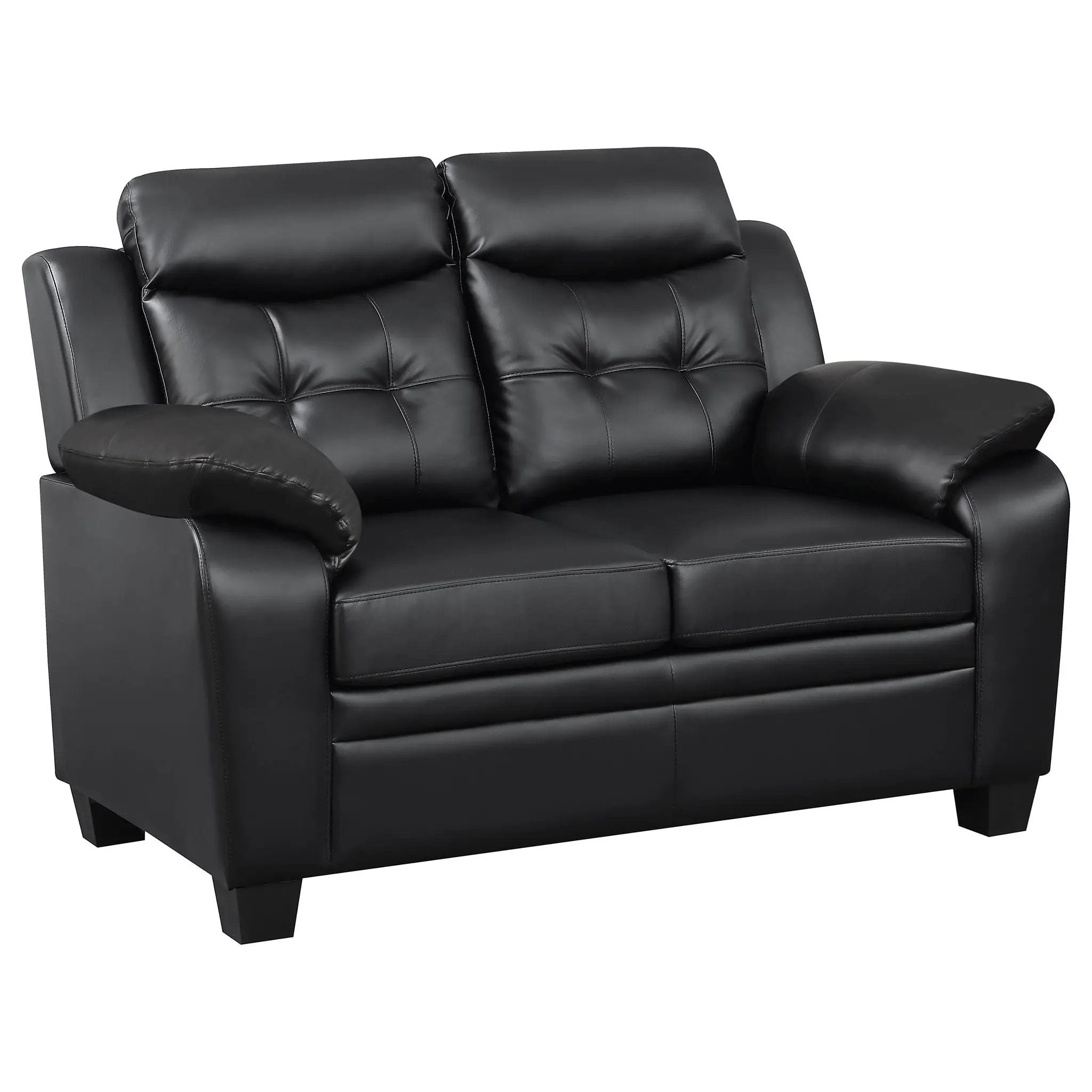 Finley 3-piece Upholstered Padded Arm Tufted Sofa Set Black by Unique Piece Furniture