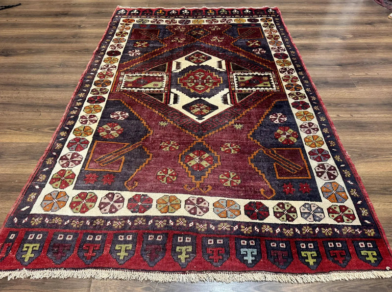 Turkish Kazak Rug 5x7, Geometric by Jewel Rugs