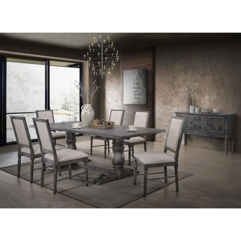 Leventis - 30" Dining Table - Weathered Gray by Unique Piece Furniture