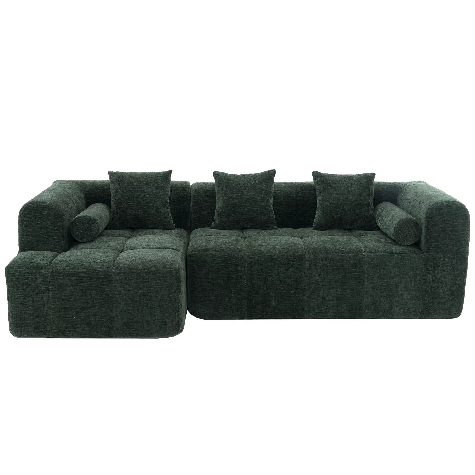 Sectional Free Combined Sofa With 2 Side Pockets by HouseOfZazla