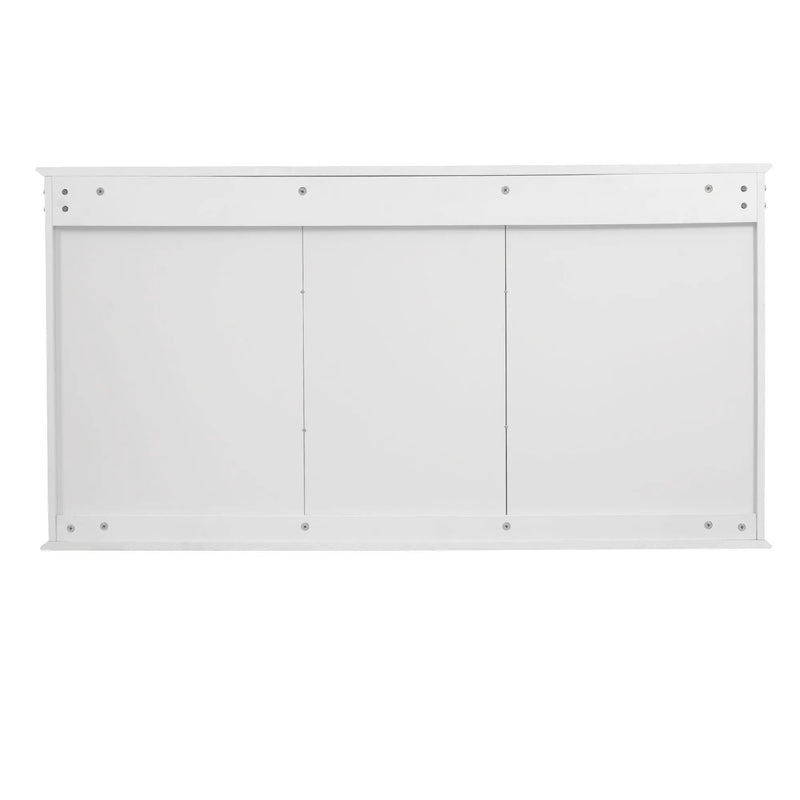 Wall Mount Mirror Cabinet With Adjustable Shelves - White by HouseOfZazla