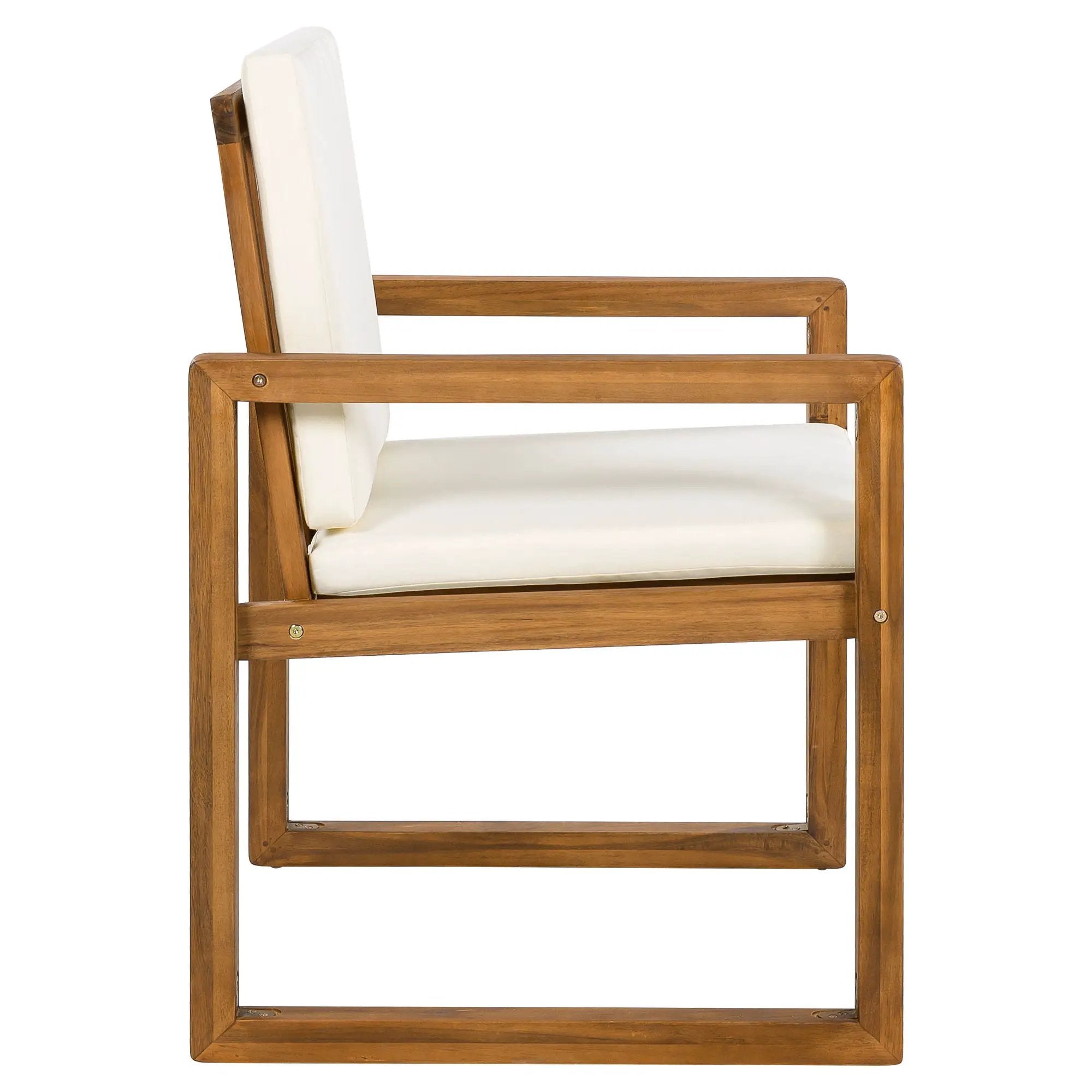 5 Piece Outdoor Patio Dining Set With 4 Armchairs And Table - Beige by HouseOfZazla
