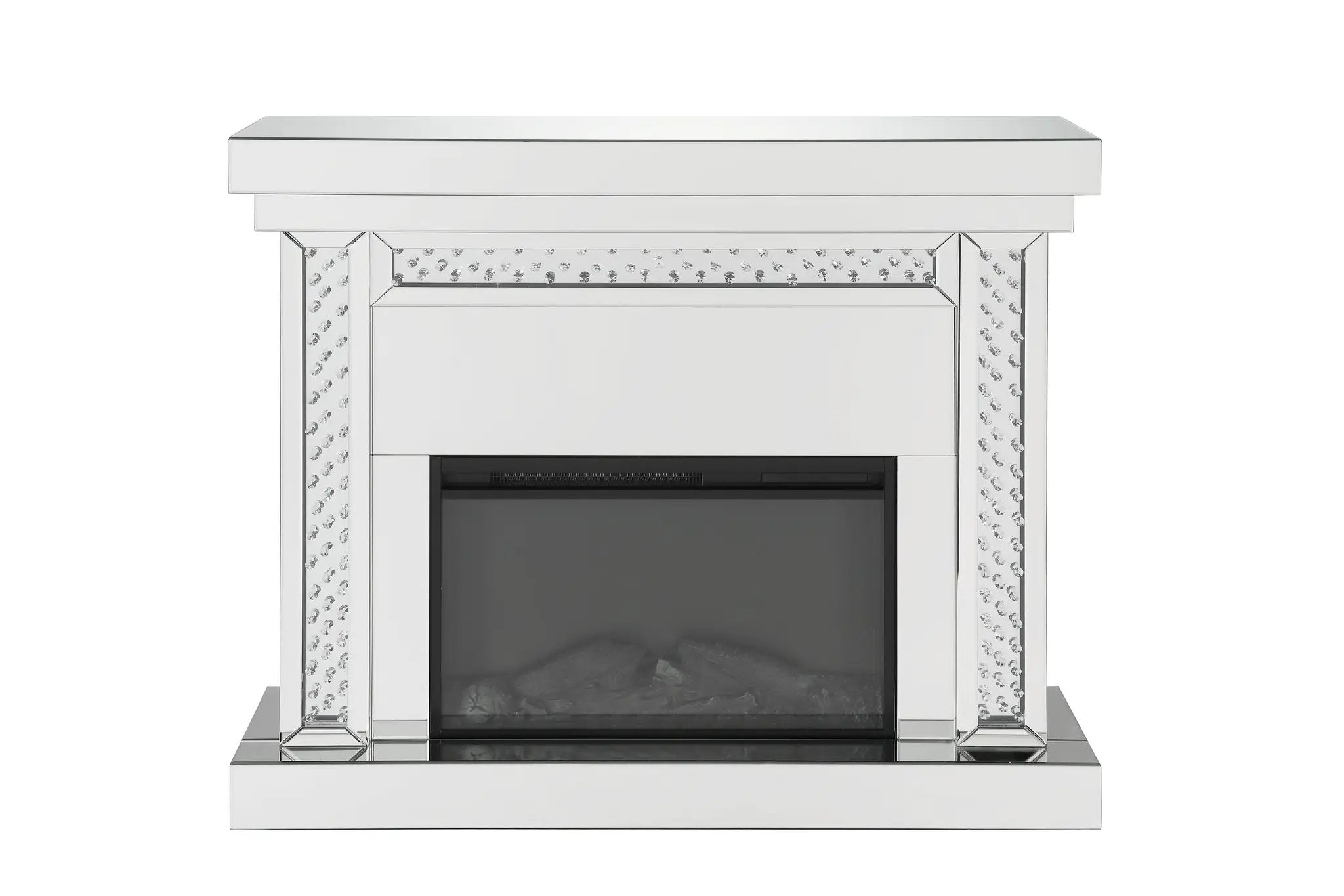 Nysa Mirrored & Faux Crystals Fireplace by HouseOfZazla