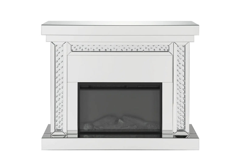 Nysa Mirrored & Faux Crystals Fireplace by HouseOfZazla