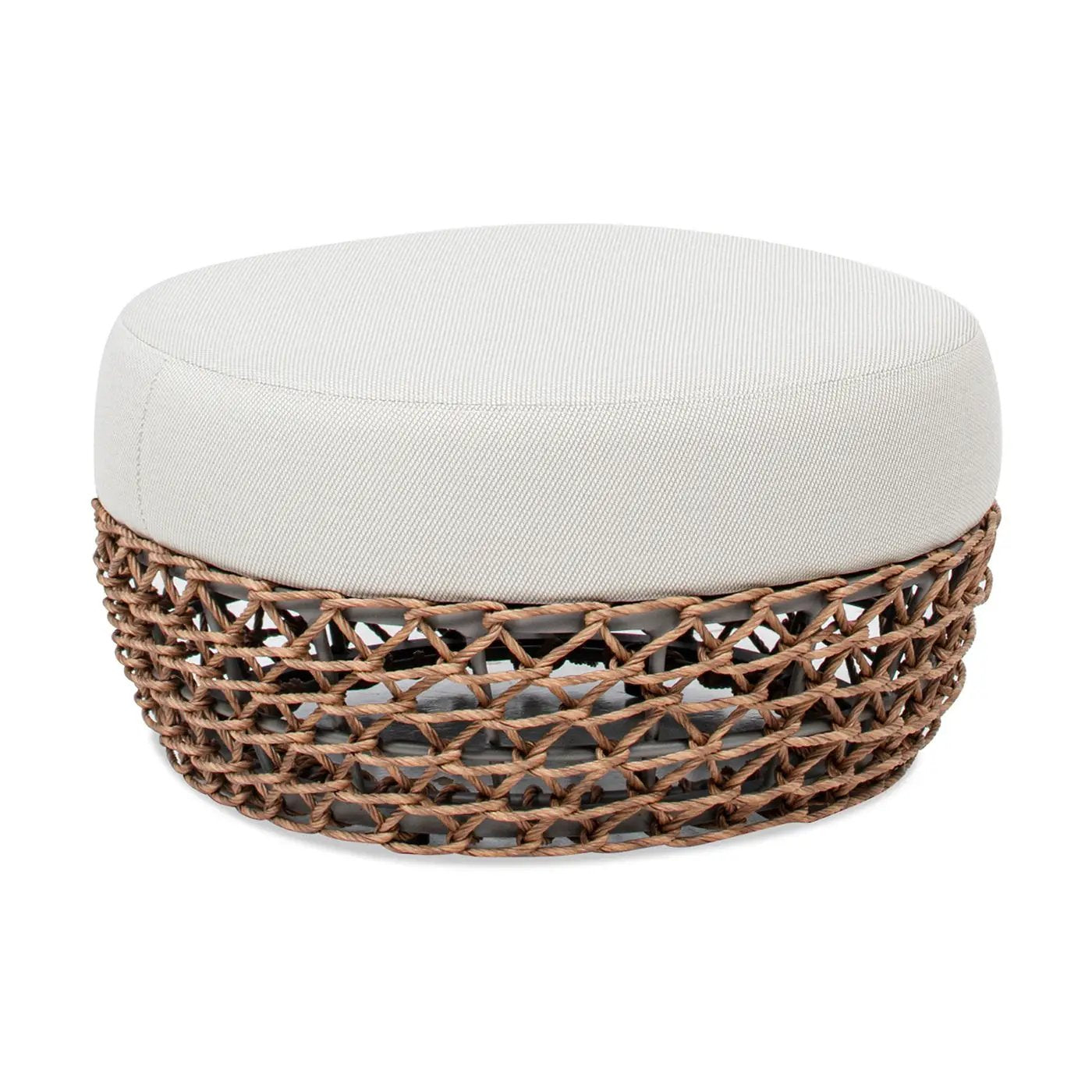 Willow - Round Upholstered Patio Ottoman by HouseOfZazla