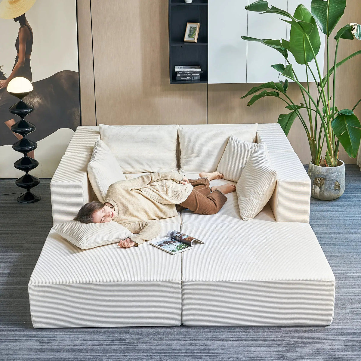 140" Modular Sectional Sofa Bed by HouseOfZazla