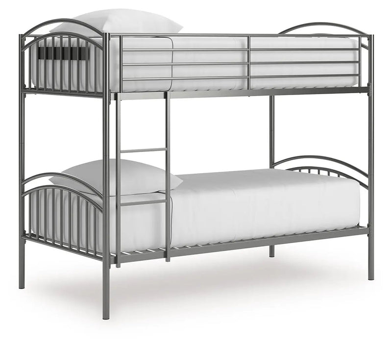 Lanceburg - Twin/Twin Bunk Bed With Ladder - Gray by Unique Piece Furniture