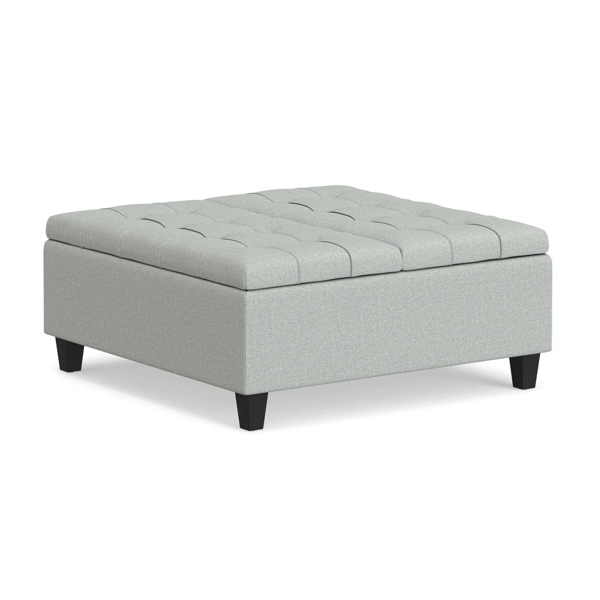 Harrison - Coffee Table Storage Ottoman Lift Top - Stone Gray by HouseOfZazla