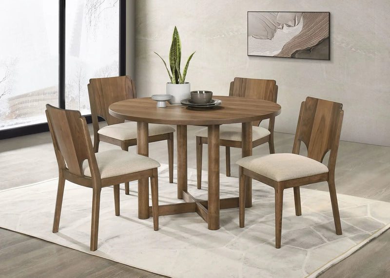 Crestmore 46-inch Round Wood Dining Table Walnut by Unique Piece Furniture