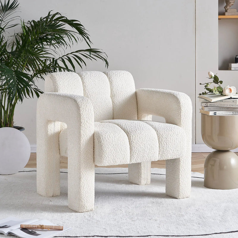31.10" Wide Boucle Upholstered Accent Chair by BLAKHOM