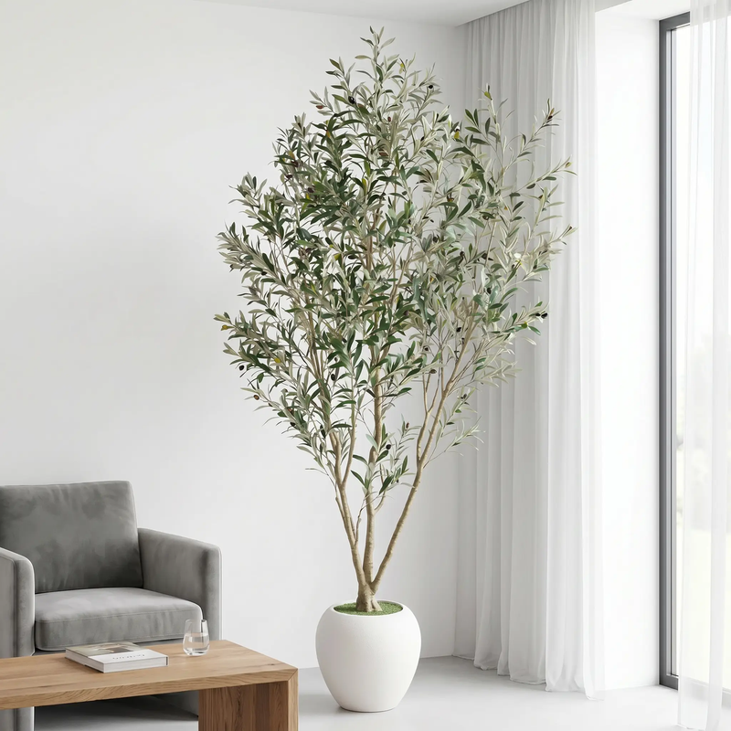8FT Artificial Olive Tree With Big Decorative by HouseOfZazla