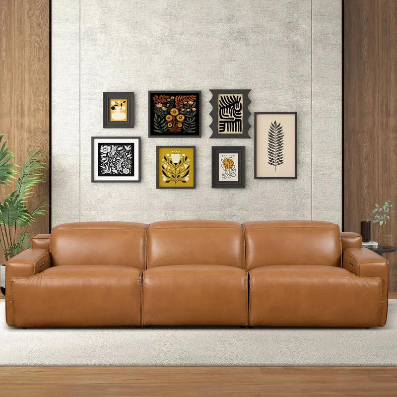 Urbana - Triple Power Recliner Sofa - Tan by HouseOfZazla