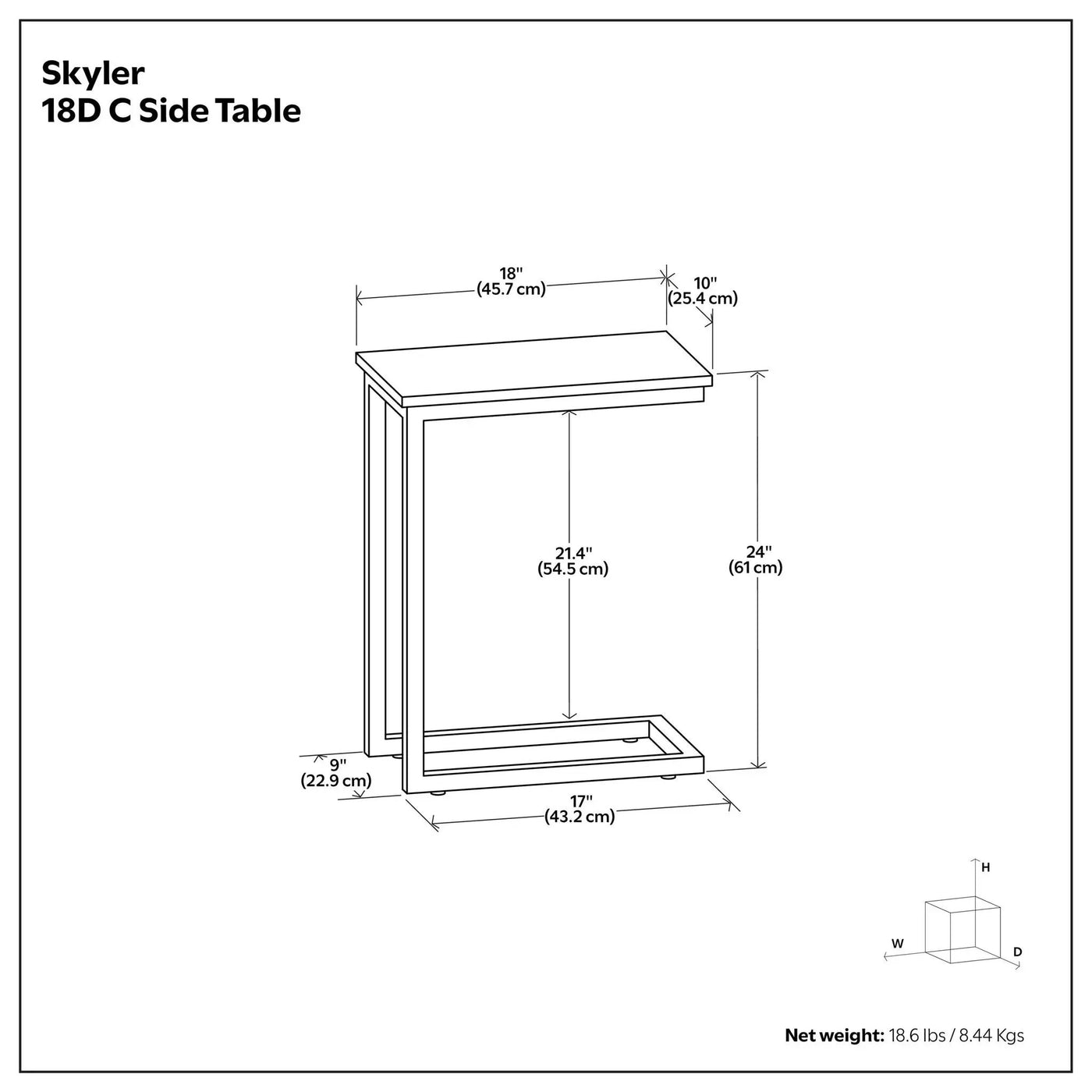 Skyler - C Side Table Handcrafted by Unique Piece Furniture