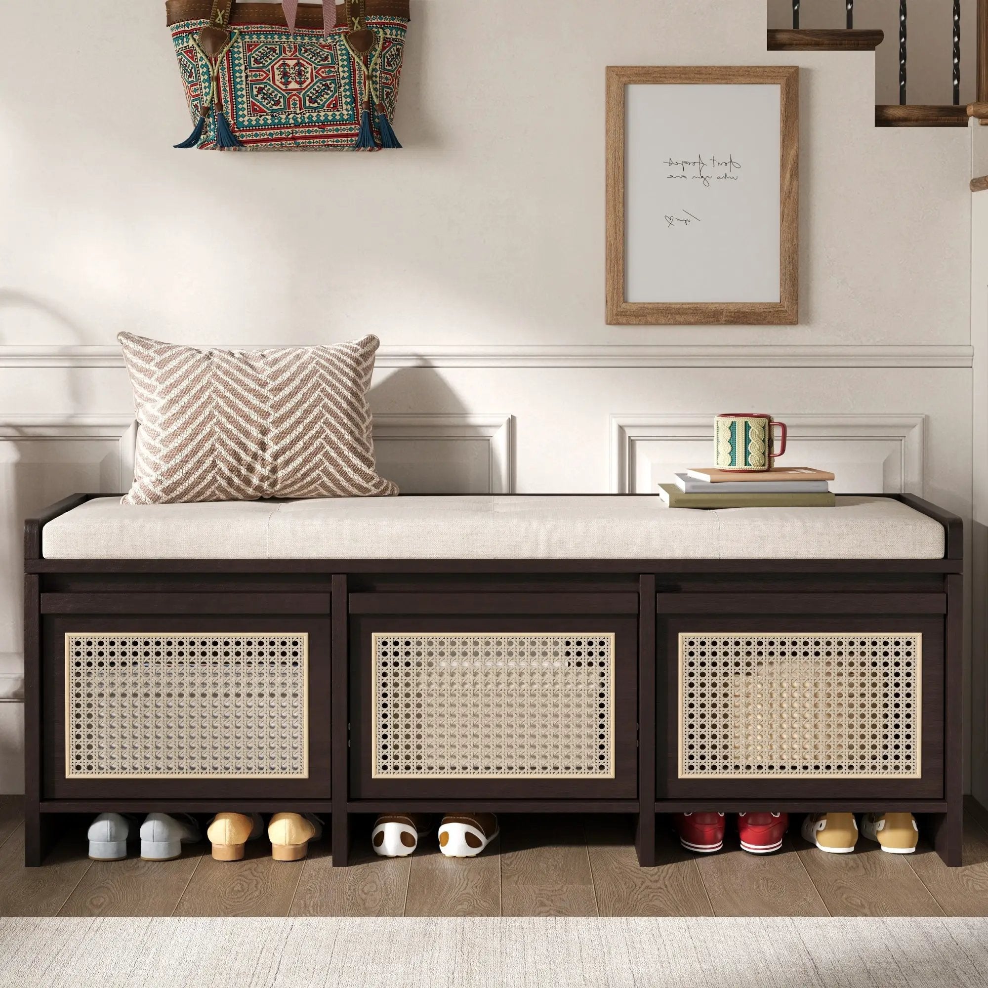 TREXM 48" Entryway Shoe Bench by HouseOfZazla