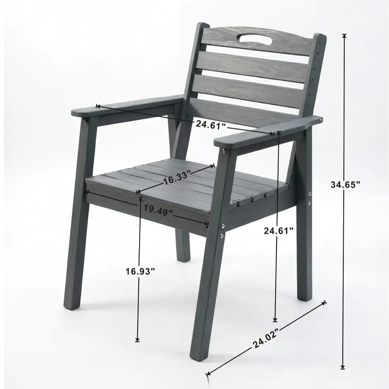 HDPE Outdoor Patio Dining Set with Table and Four Chairs by HouseOfZazla