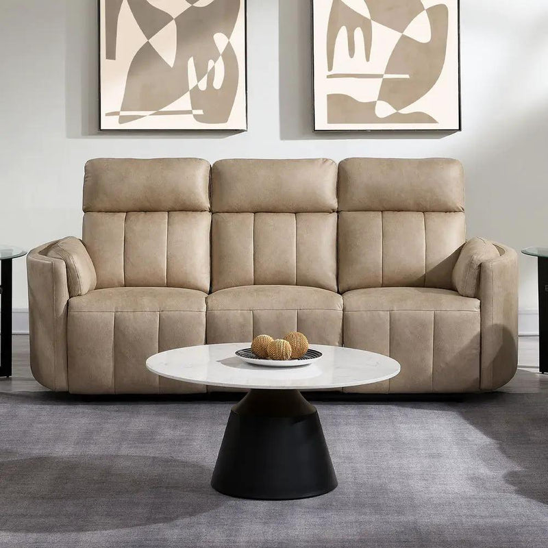 Elison - Motion Sofa - Dark Beige Polish Microfiber by Unique Piece Furniture