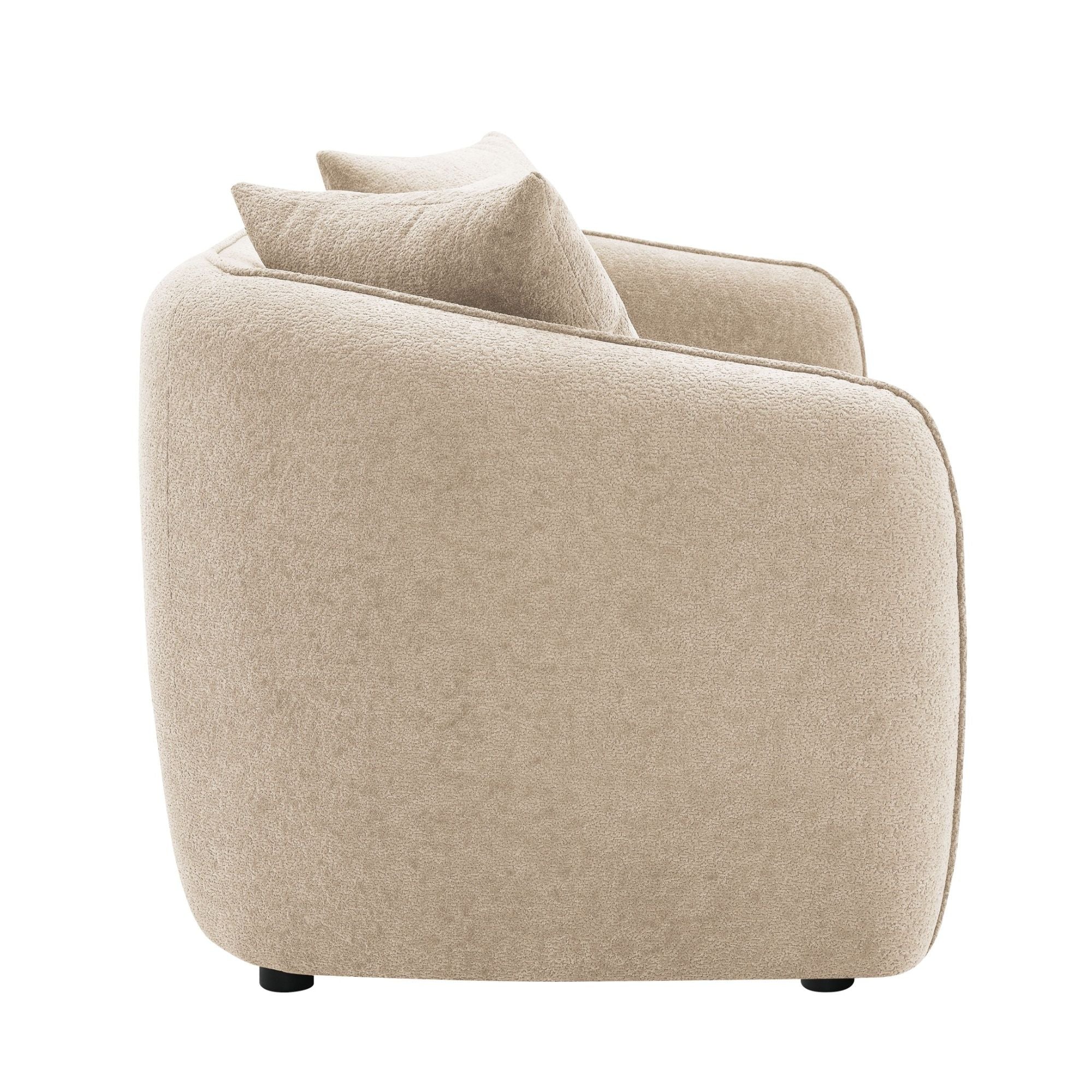 Keith - Sofa With 3 Pillows, Living Room Seating - Beige by HouseOfZazla