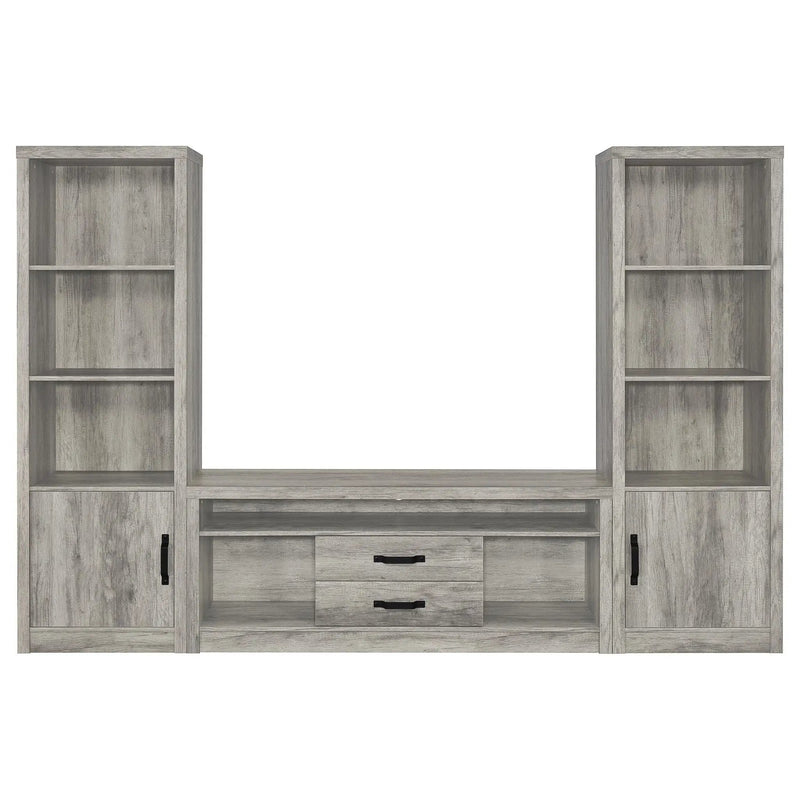 Conifer - 3 Piece TV Entertainment Center With Storage - Gray