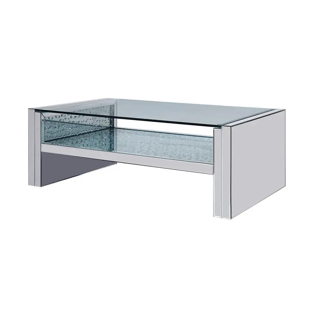 Nysa - 47" Coffee Table - Mirrored & Faux Crystals by Unique Piece Furniture