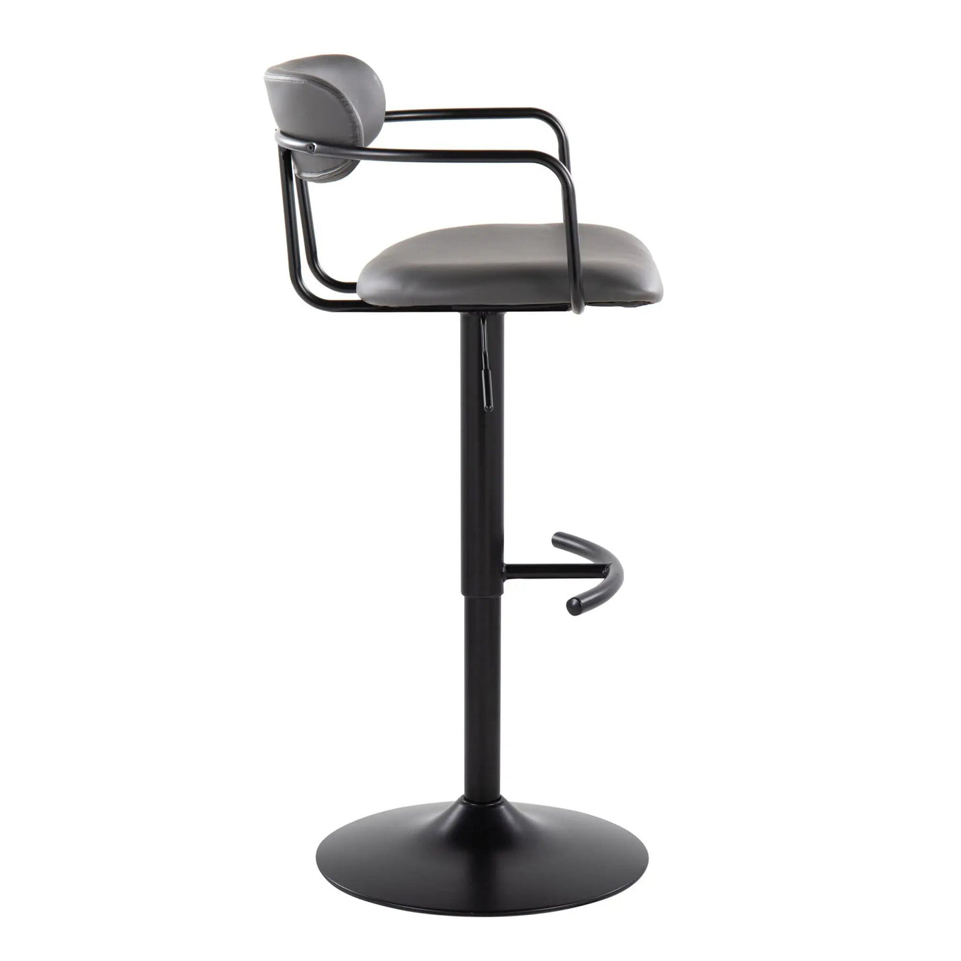 Demi - Contemporary Adjustable Height Barstool With Swivel With Rounded T Footrest (Set of 2) by HouseOfZazla