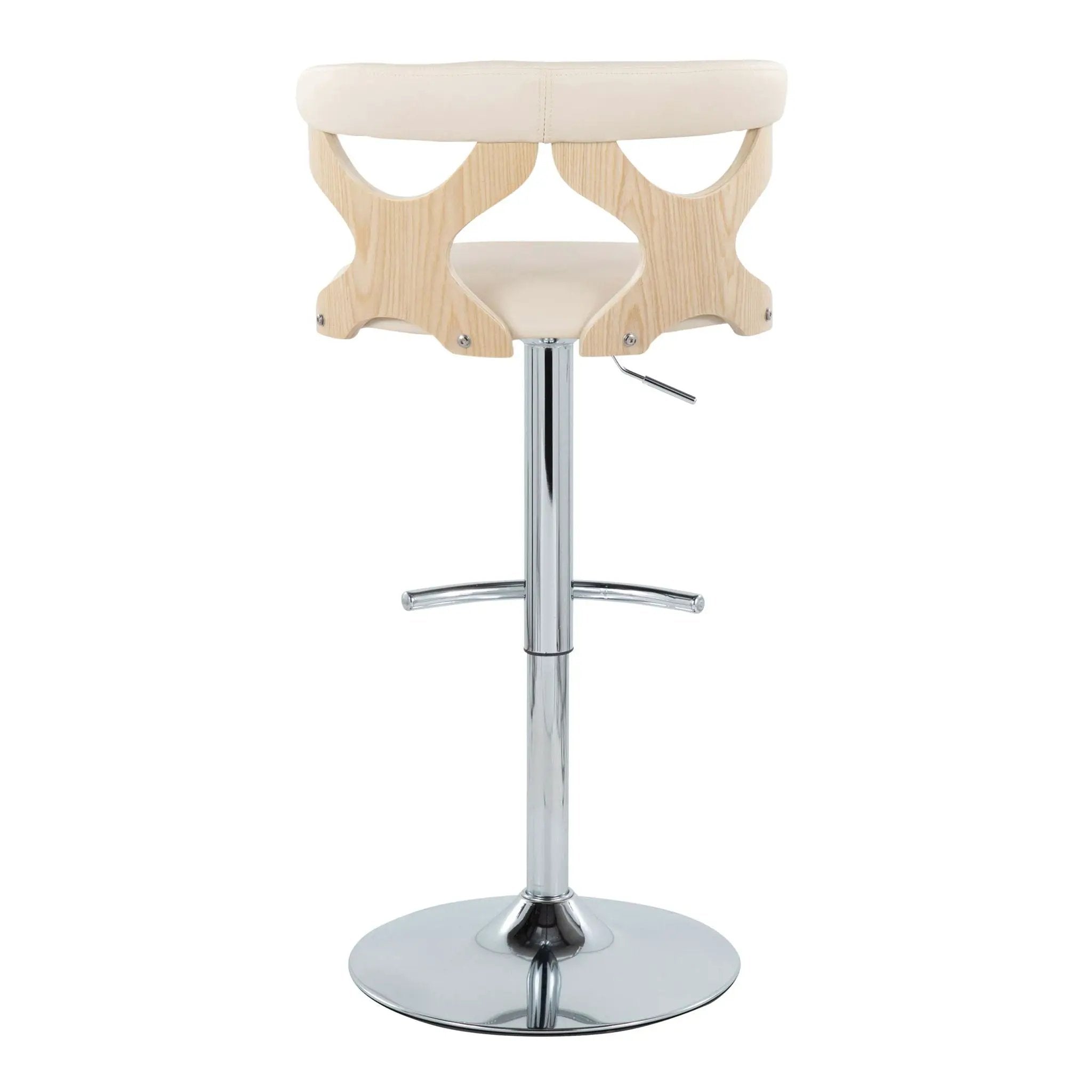 Gardenia - Contemporary Adjustable Barstool & Swivel, Rounded T Footrest (Set of 2) by Unique Piece Furniture