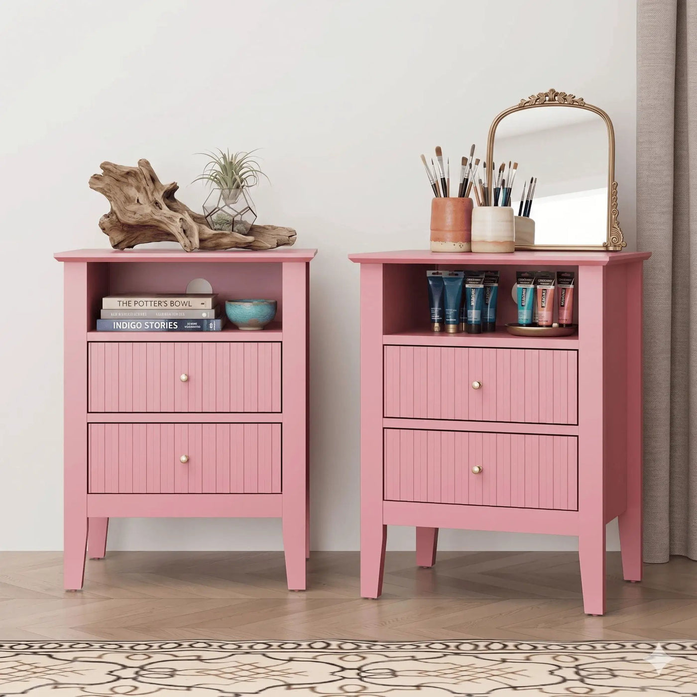 Fluted Nightstand With 2 Drawers by HouseOfZazla