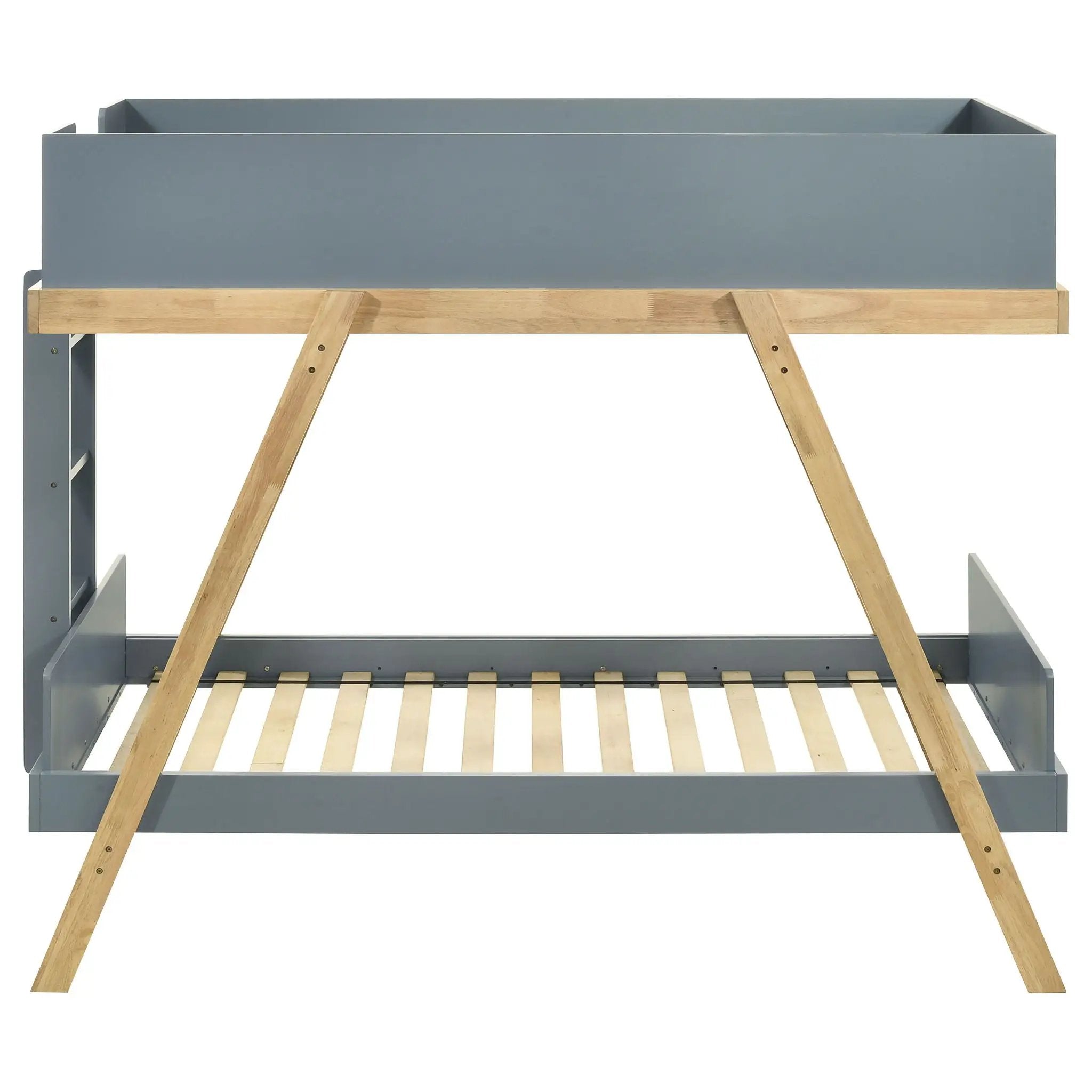 Frankie Wood Twin Over Twin Bunk Bed Blue and Natural by Unique Piece Furniture