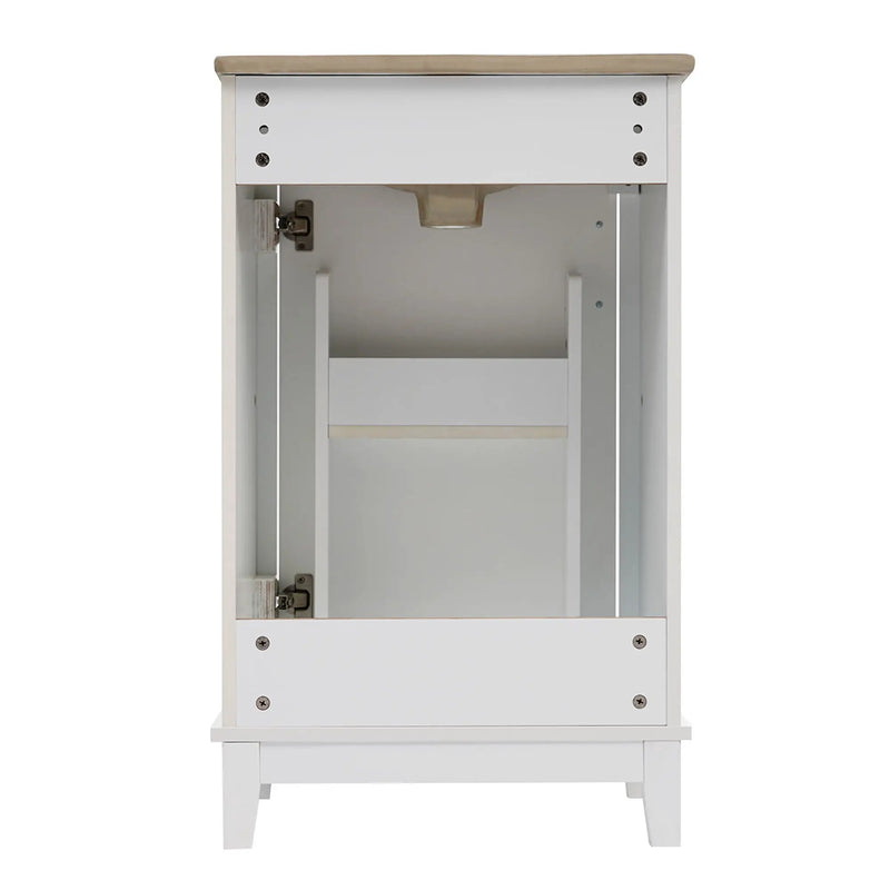 Modern Small Bathroom Vanity Cabinet With Ceramic Basin, Ample Storage, 1 Soft Close Door by HouseOfZazla