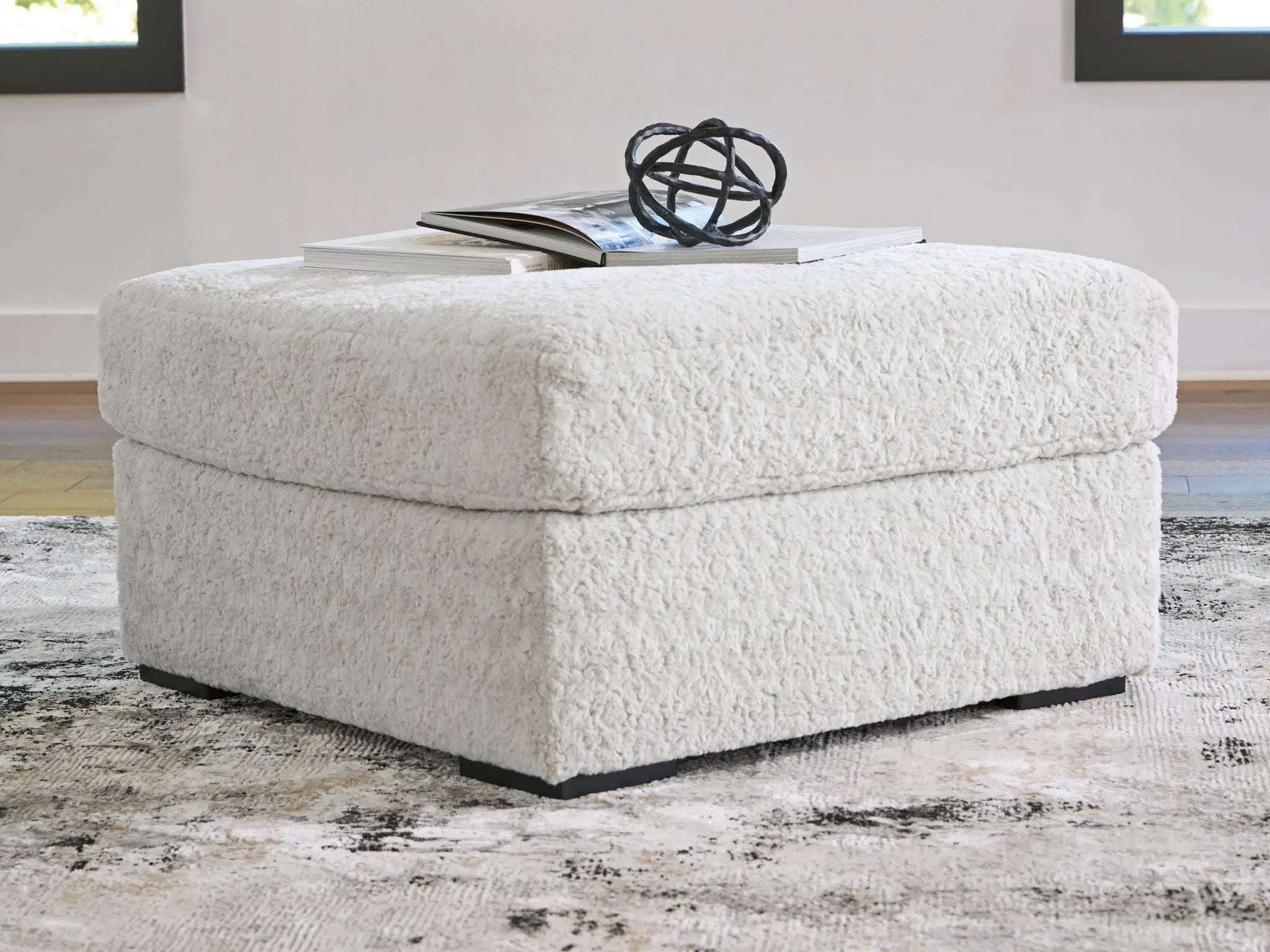 Cuddle Plush - Oversized Accent Ottoman - Arctic by Unique Piece Furniture