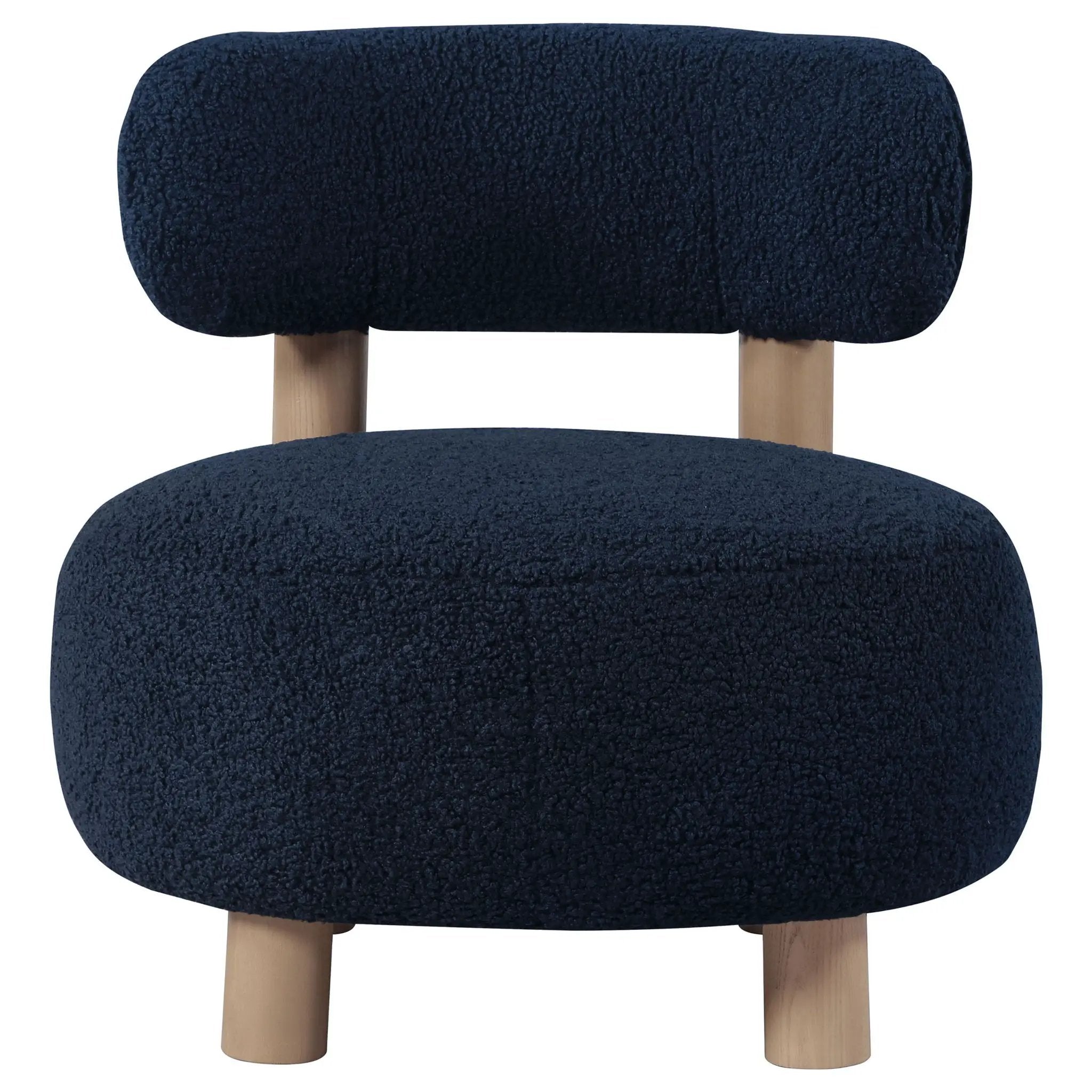 Zonie Boucle Upholstered Barrel Back Accent Chair Blue by Unique Piece Furniture