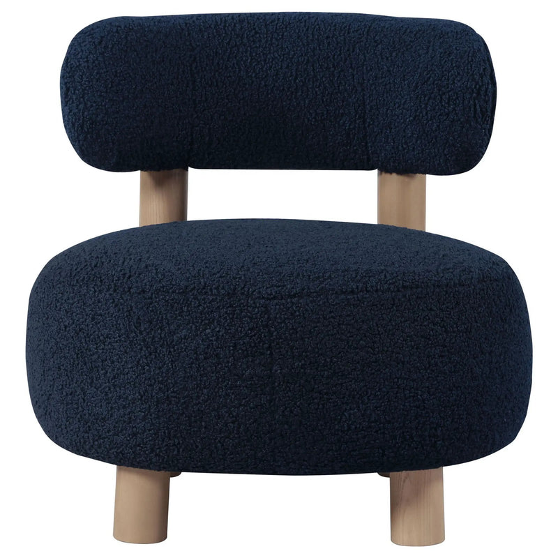 Zonie Boucle Upholstered Barrel Back Accent Chair Blue by Unique Piece Furniture