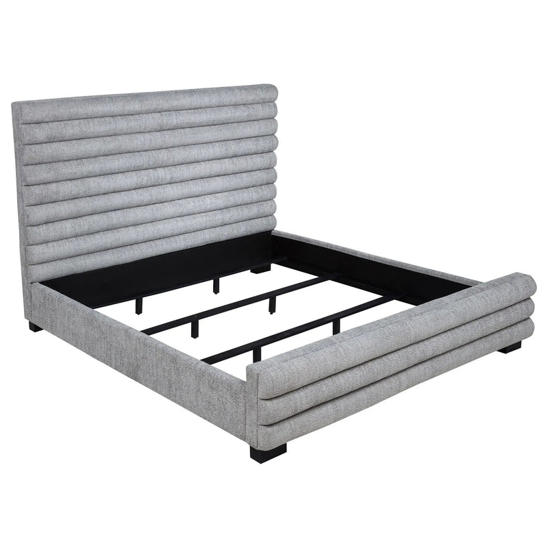 Fandango - Eastern Bed With Rolled Tufting - Gray by HouseOfZazla