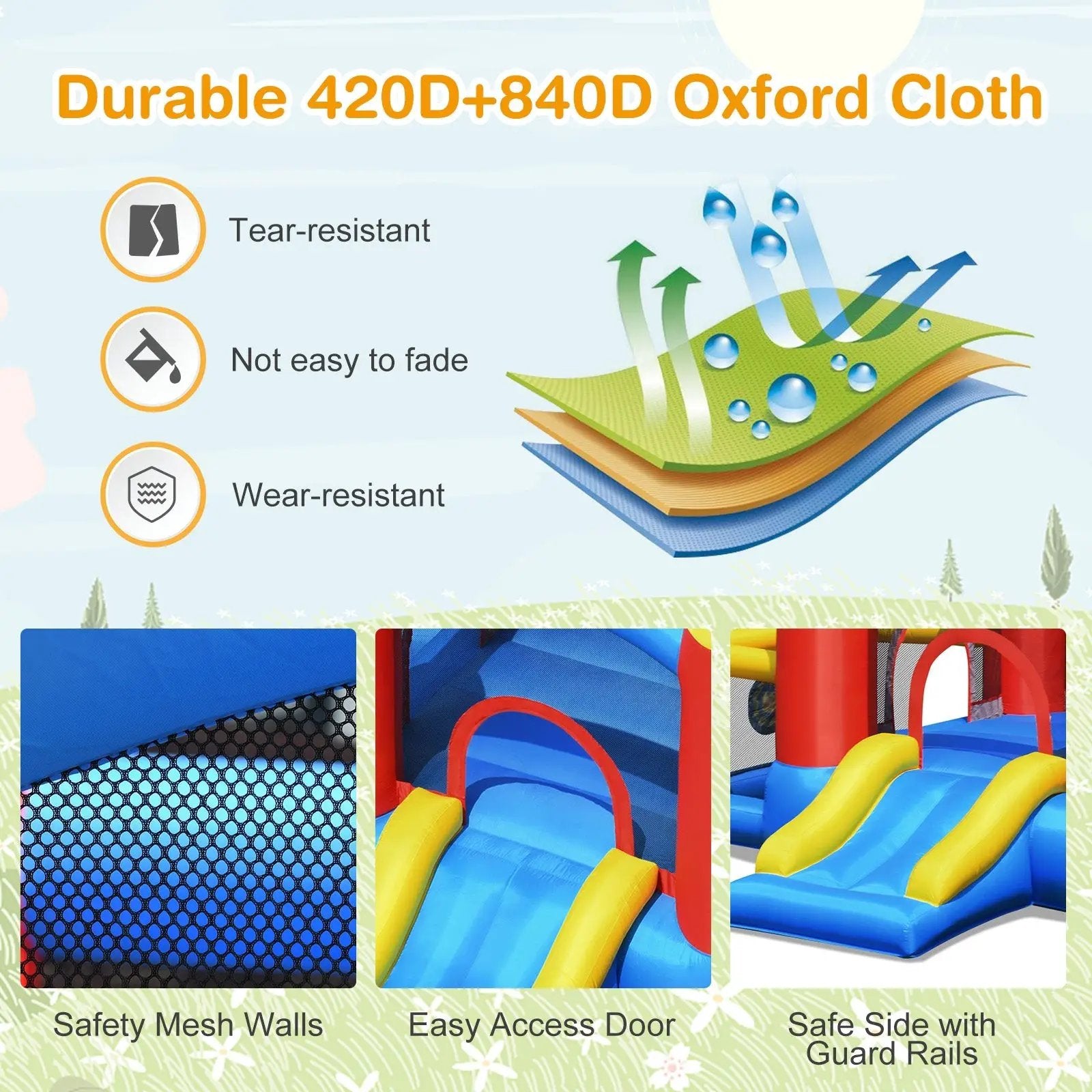 Inflatable Soccer Goal Ball Pit Bounce House Without Blower by DirectDeals