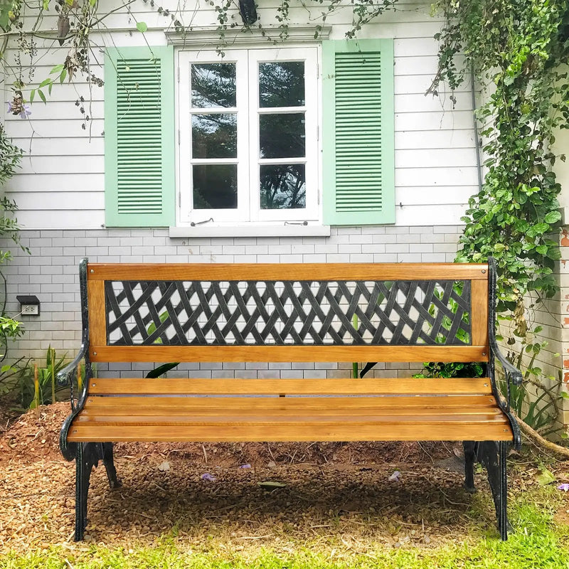 Outdoor Cast Iron Patio Bench by DirectDeals