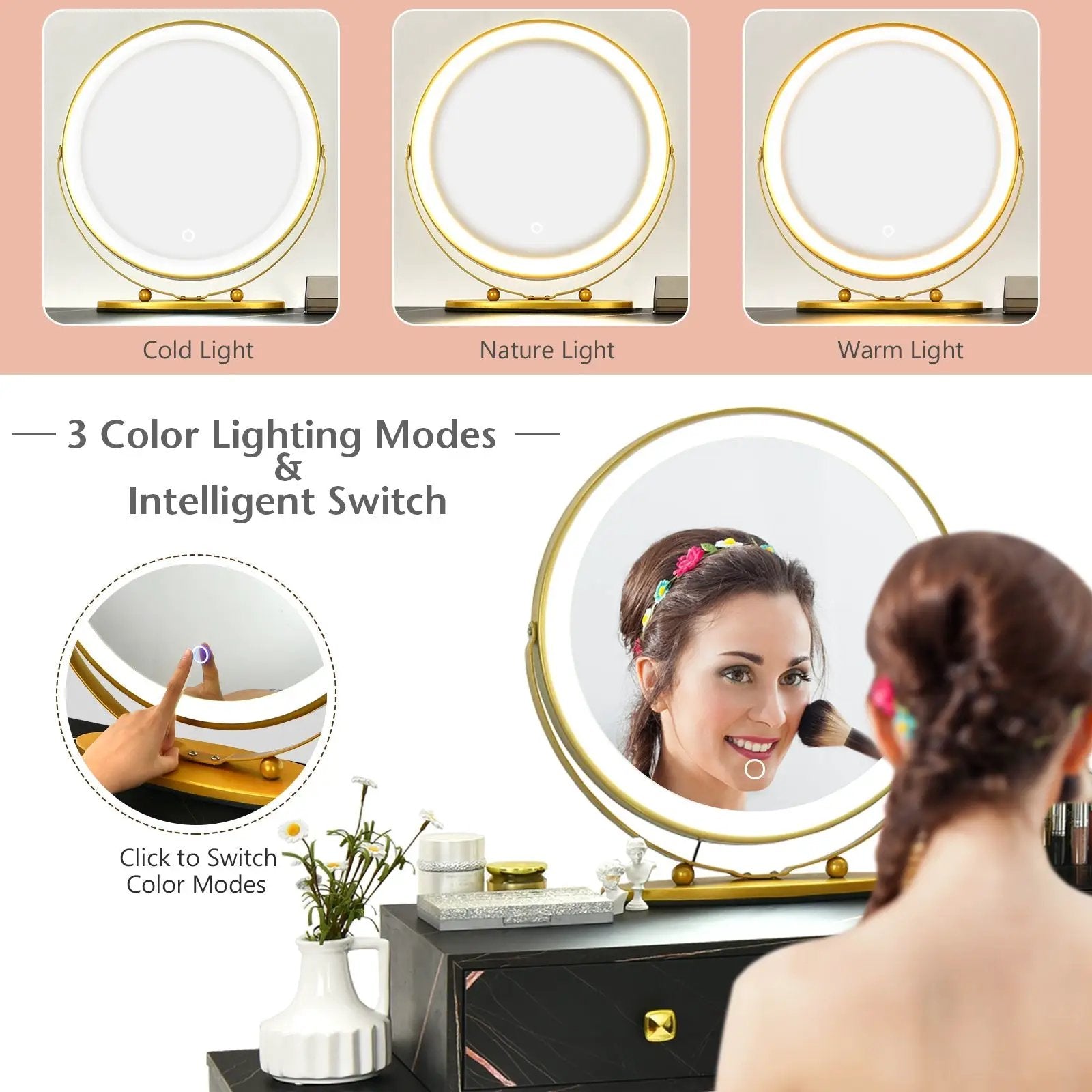 Modern Dressing Table with Storage Cabinet by DirectDeals
