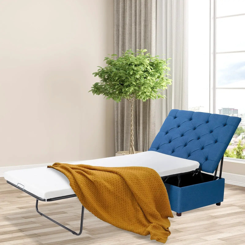 Folding Ottoman Sleeper Bed with Mattress for Guest Bed and Office Nap by DirectDeals