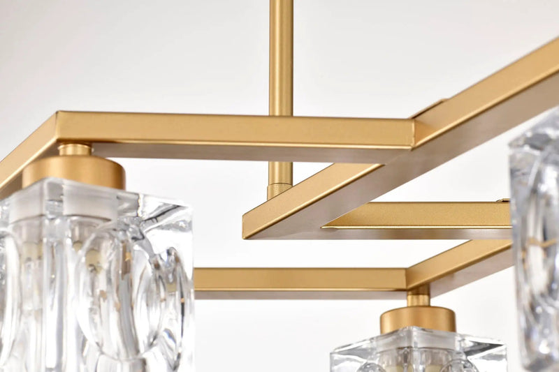 6 Light Crystal Ceiling Light For Dining Room, Modern Ceiling Lamp With Light Fixture For Entryway, Lobby, Kitchen, Bedroom, Living Room, Conference Room, (6*G9 Bulbs Included) by HouseOfZazla