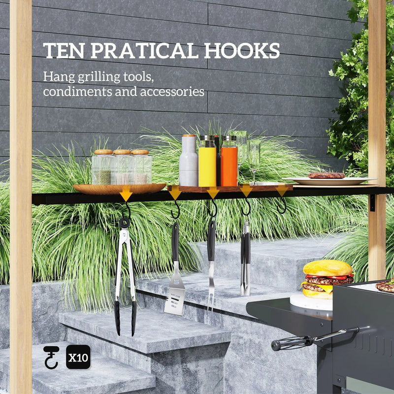 Double Tiered Barbecue Grill Gazebo Shelter with Side Shelves and Hooks by HouseOfZazla