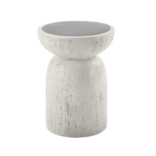 Dylana - Natural Fiber Concrete Accent Table - Gray