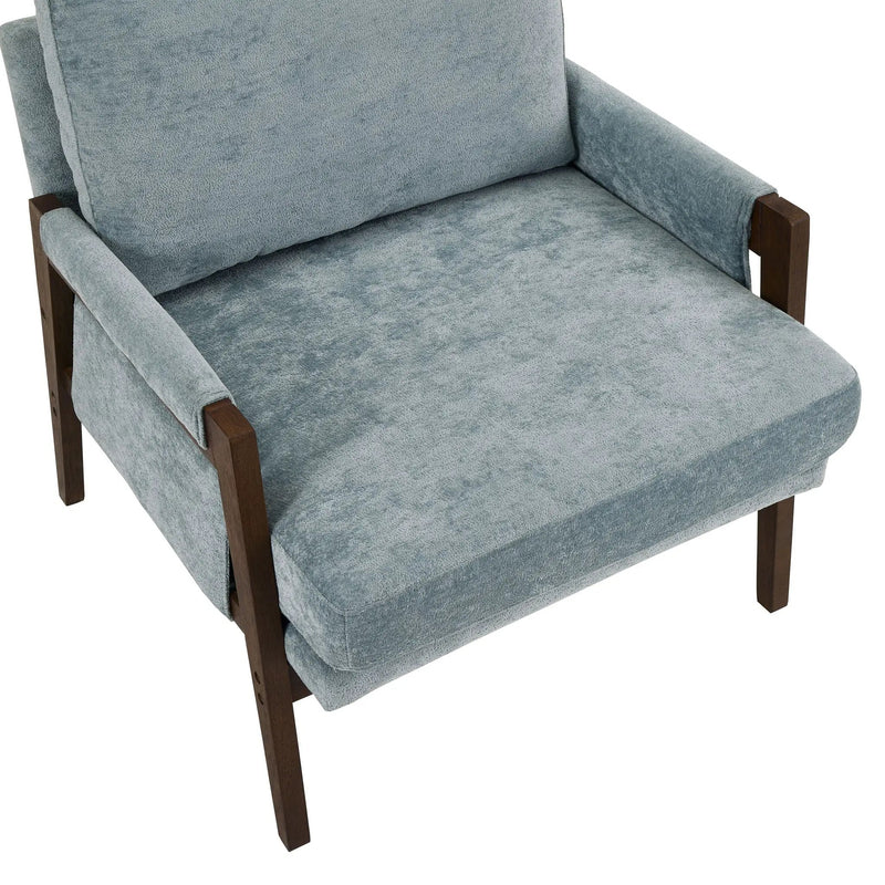 Kelly - Mid-Century Modern Velvet Accent Armchair - Blue by Unique Piece Furniture