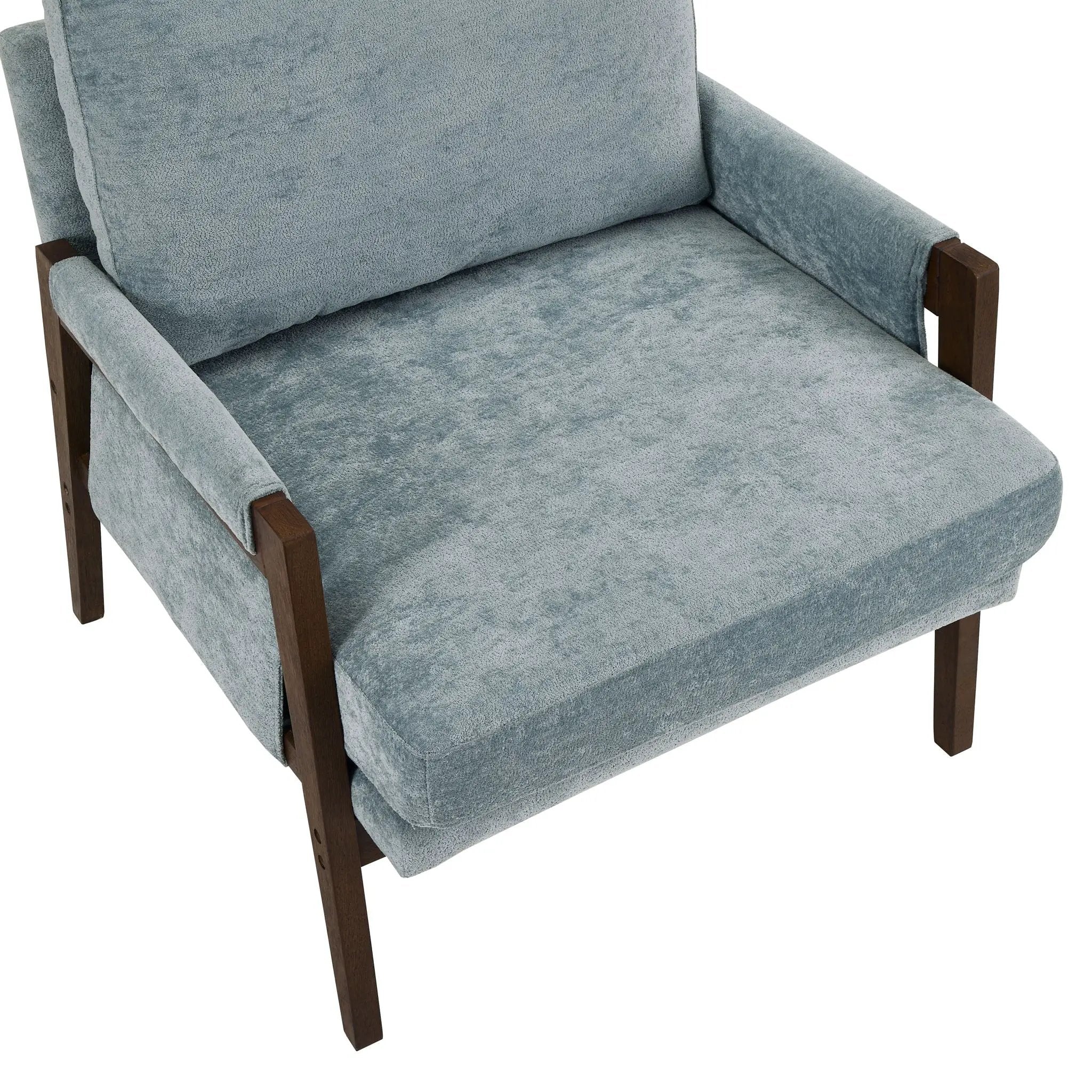 Kelly - Mid-Century Modern Velvet Accent Armchair - Blue by HouseOfZazla