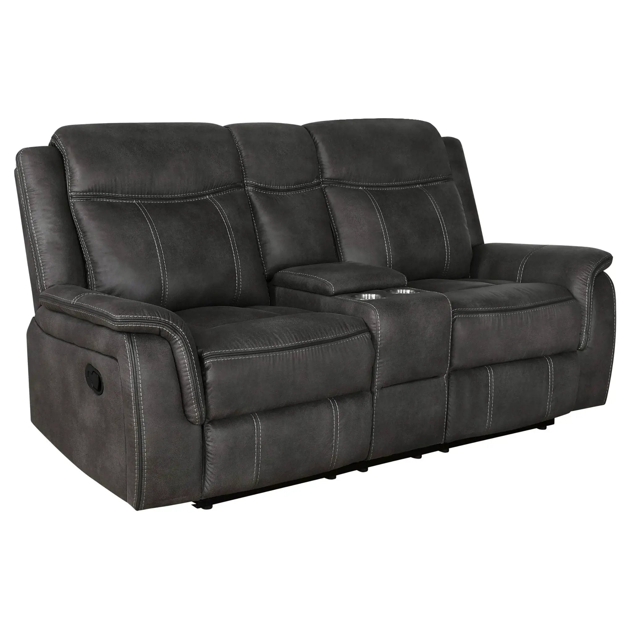 Lawrence 3-piece Upholstered Reclining Sofa Set Charcoal by Unique Piece Furniture